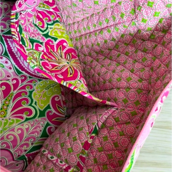 Vera Bradley Pinwheel Pink Quilted Large Weekender Travel Carry On Retired - Picture 12 of 14